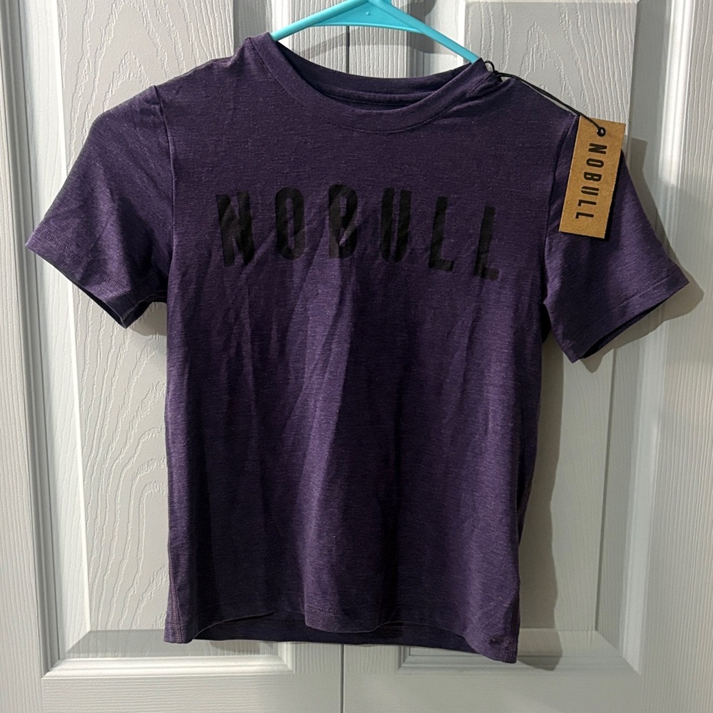 NWT NOBULL Kids Deep Purple Short Sleeve Logo Tee Size S